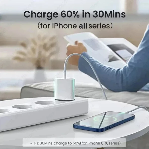 Chargeur rapide PD 40W pour iPhone 14 13 12 11 15 16 Pro Max, câble USB C pour iPhone 15 16 Plus, ligne de données de charge rapide – Image 5