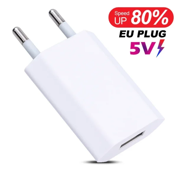 NNBILI-Chargeur de téléphone mural USB universel, adaptateur secteur, prise UE, iPhone, Samsung, Xiaomi, Redmi, Google, Huawei, 5V, 1A, 1-5 pièces – Image 2