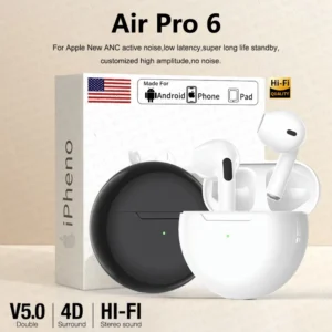 Apple Original Airpods Pro 6 TWS Max Écouteurs Bluetooth sans fil dans l'oreille Écouteurs antibruit pour iPhone Écouteurs