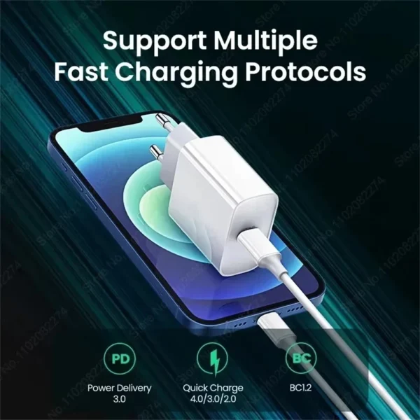 Chargeur rapide PD 40W pour iPhone 14 13 12 11 15 16 Pro Max, câble USB C pour iPhone 15 16 Plus, ligne de données de charge rapide – Image 2