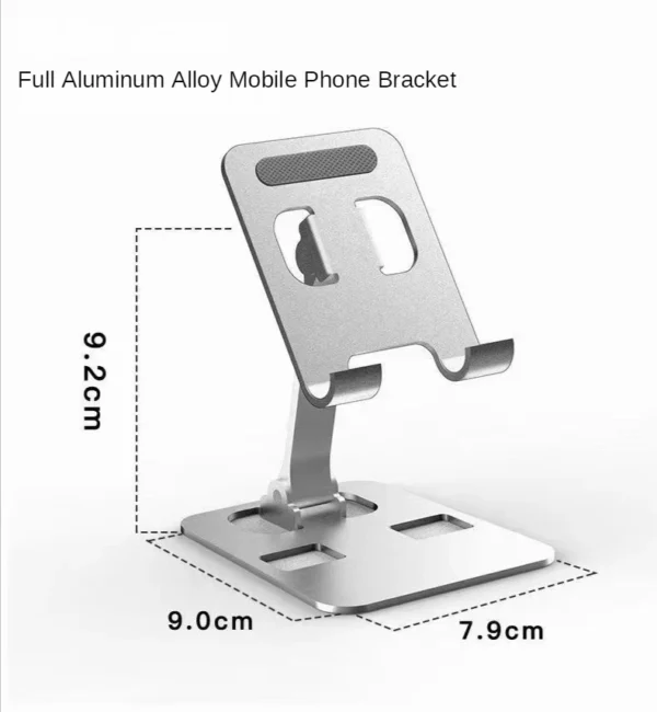 Support de téléphone de bureau pliable universel en alliage d'aluminium, support de montage pour téléphone portable, support en métal de bureau pour tablette – Image 6