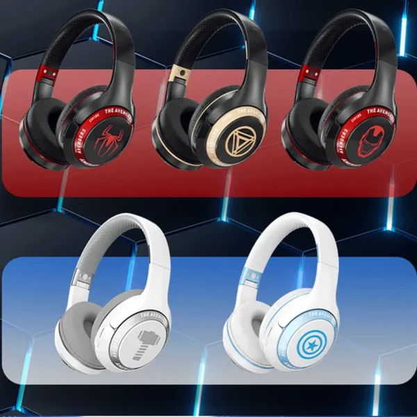 Casque sans fil Spider Man, Bluetooth Eagle, sur l'oreille, pliable, ordinateur, suppression du bruit, HIFI, stéréo, casque de jeu – Image 6