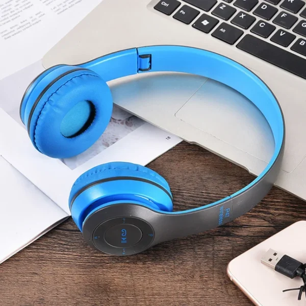 Écouteurs sans fil P47 Bluetooth 5.0, oreillettes pliables, hi-fi, basse stéréo, pour musique, jeux, pour enfants filles, pour iPhone XiaoMi – Image 2