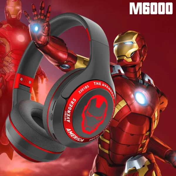 Casque sans fil Spider Man, Bluetooth Eagle, sur l'oreille, pliable, ordinateur, suppression du bruit, HIFI, stéréo, casque de jeu – Image 2