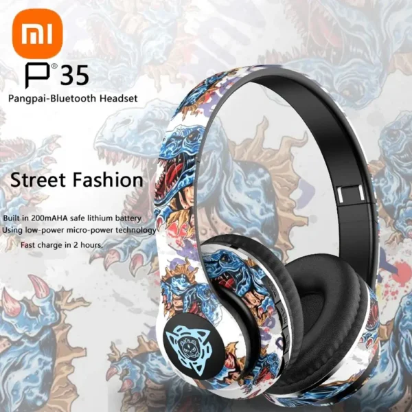 Xiaomi-Ensembles de sauna sans fil, Bluetooth, écouteurs de sport portables, musique stéréo éclairée, écouteurs graffiti, nouveau, mode 2024, ata jia