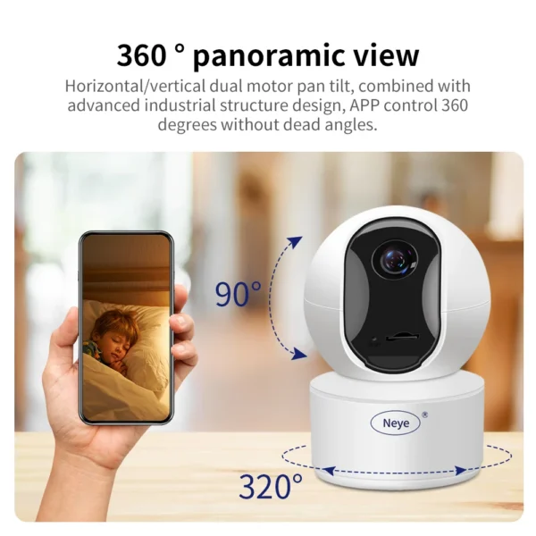 8MP 4K WiFi caméra de sécurité maison intérieure bébé moniteur AI détection de mouvement suivi Vision nocturne CCTV vidéo caméra de sécurité – Image 2