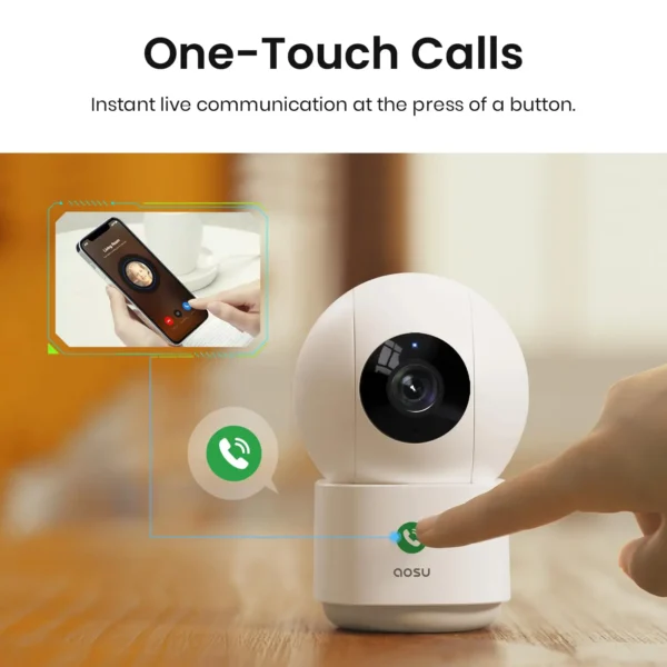 AOSU 3MP caméra sans fil intérieure 5/2.4 GHz caméra WiFi 6X Zoom Audio bidirectionnel bébé moniteur CCTV caméra de sécurité fonctionne avec Alex – Image 2