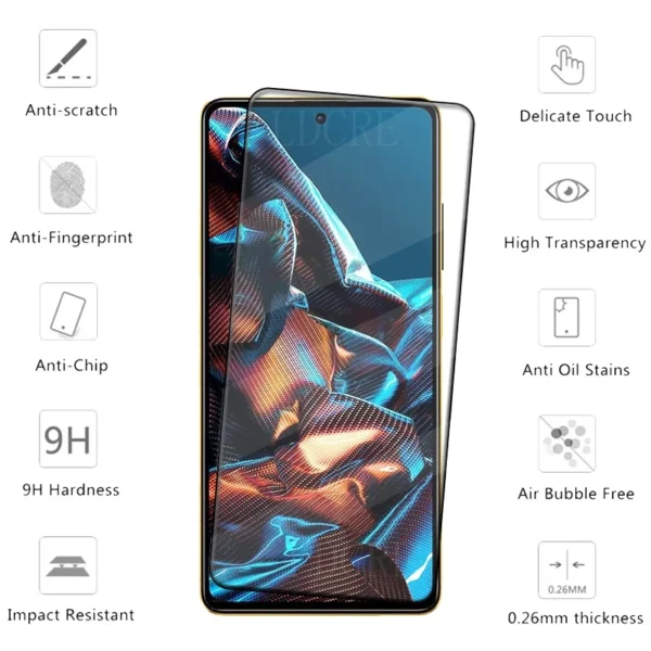 4 pièces pour Poco X5 Pro verre Poco X5 Pro 5G verre trempé colle à couverture complète 9H HD pour protecteur d'écran Xiaomi Poco X5 Pro 5G verre – Image 2