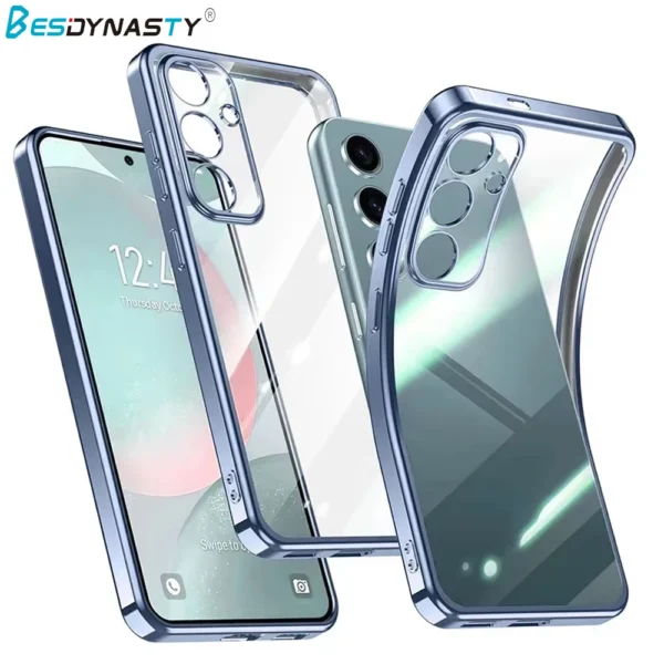 Coque souple en Silicone plaqué paillettes de luxe, étui arrière Ultra Transparent résistant aux chocs pour Samsung Galaxy S25 S24 S23 FE Plus – Image 6