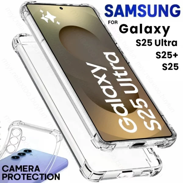 Coque souple transparente en TPU pour Samsung Galaxy S25 Ultra 5G, étui en cristal clair, coque antichoc, S25, S25 Ultra, S25 + 2025