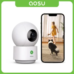 AOSU 3MP caméra sans fil intérieure 5/2.4 GHz caméra WiFi 6X Zoom Audio bidirectionnel bébé moniteur CCTV caméra de sécurité fonctionne avec Alex